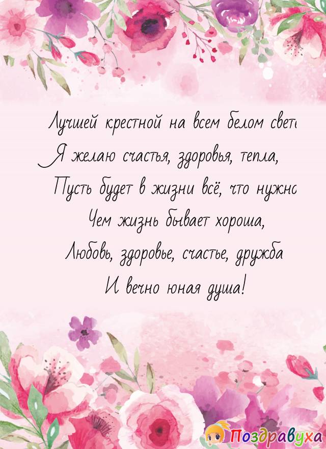Открытки с днём рождения крёстной